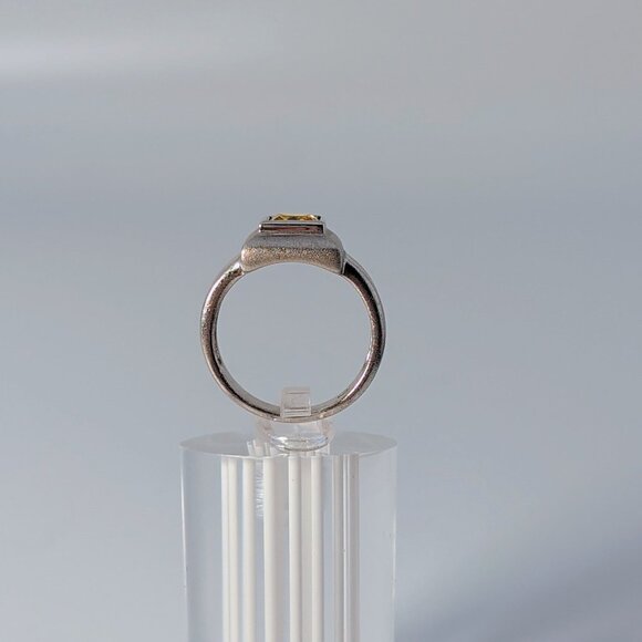 Sterling Silver Ring With Square Citrine Gemstone Size 7.5 - Picture 9 of 12